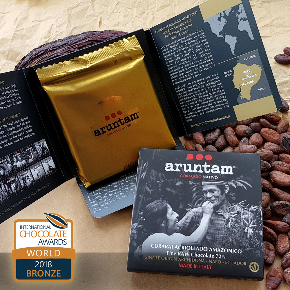 BRONZE – Curarai Acriollado Amazonico Ecuador Fine Raw Chocolate 72½ Single Origin Archidona, Napo