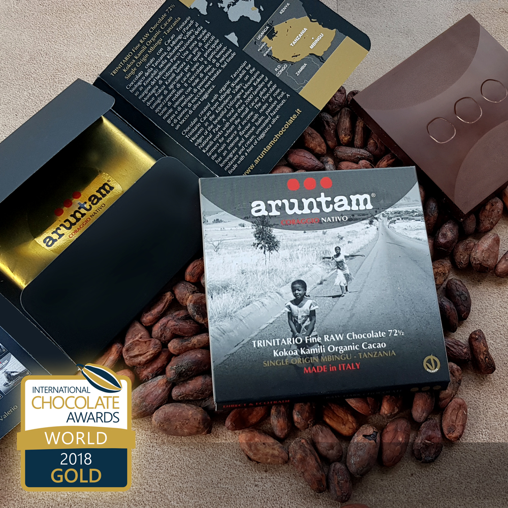 GOLD – Trinitario Fine Raw Chocolate 72½ Kokoa Kamili Organic Cacao Single Origin Mbingu, Tanzania