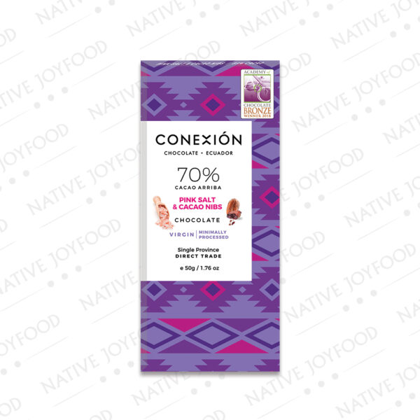 Conexión Virgin 70% Pink Salt & Cacao Nibs