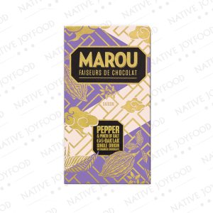 Tavoletta di cioccolato fondente Marou creato con cacao singola origina Dak Lak 66% del Vietnam e pepe e sale