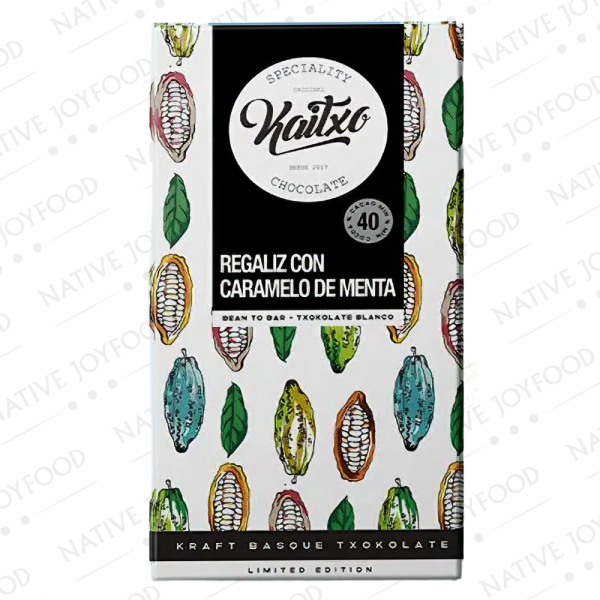 Kaitxo Cioccolato Bianco Liquirizia & Caramello alla Menta 40%